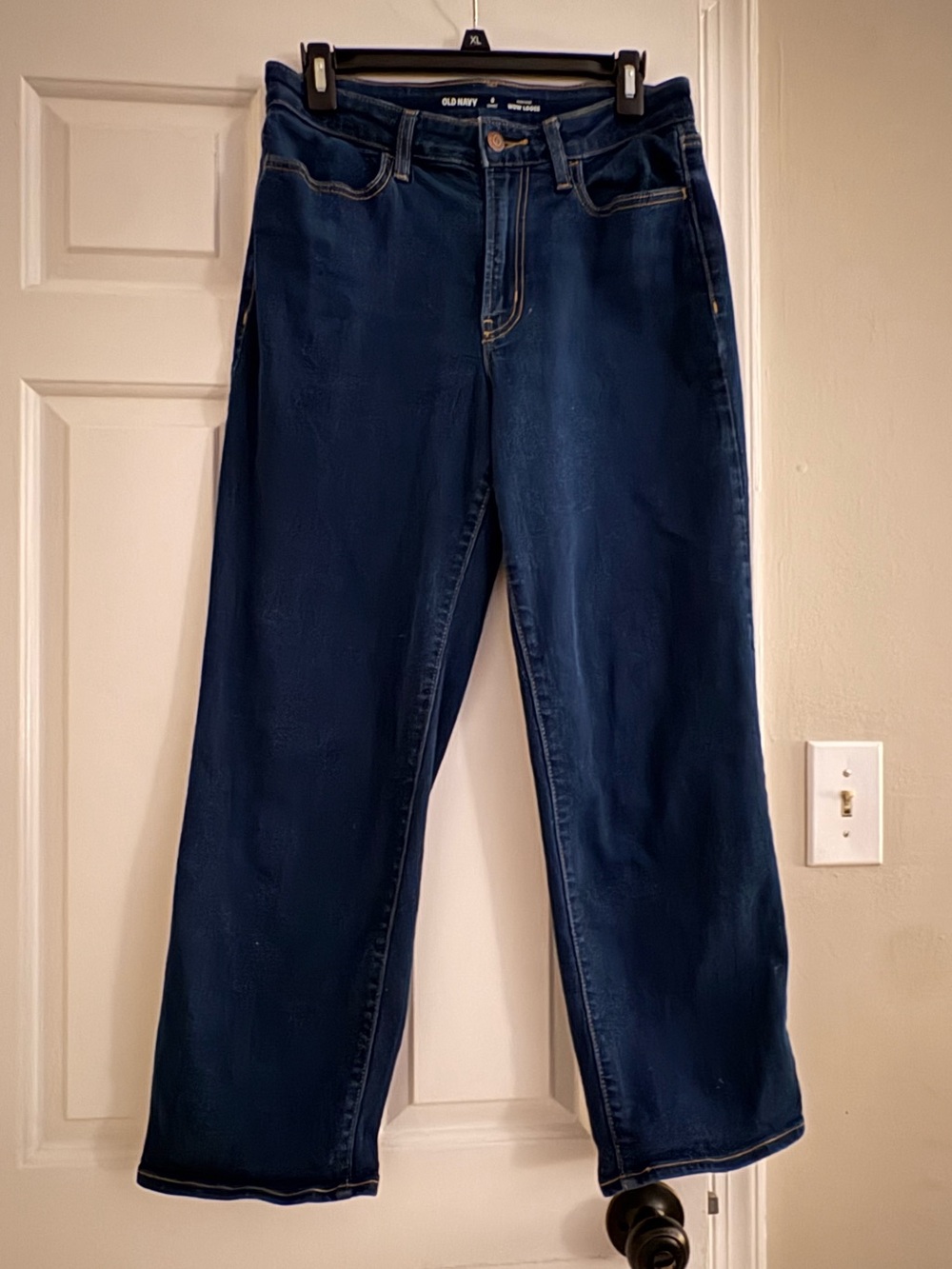Old Navy Dark Indigo High-Rise Wow Loose Jeans 8 Short